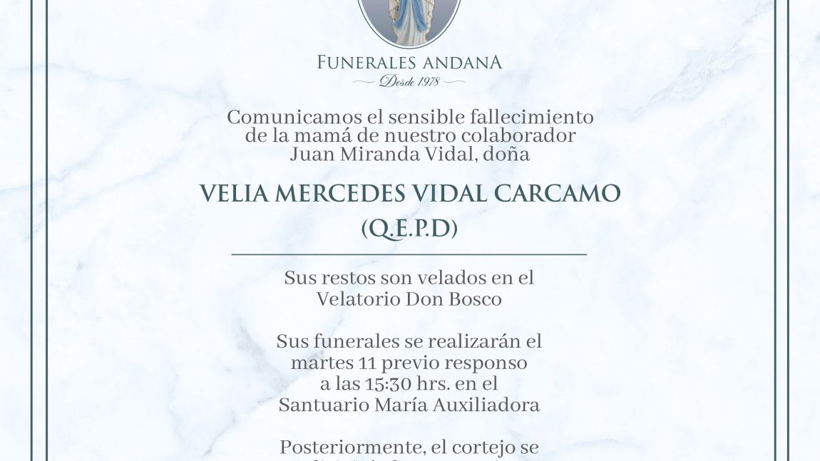 Velia Mercedes Vidal Carcamo