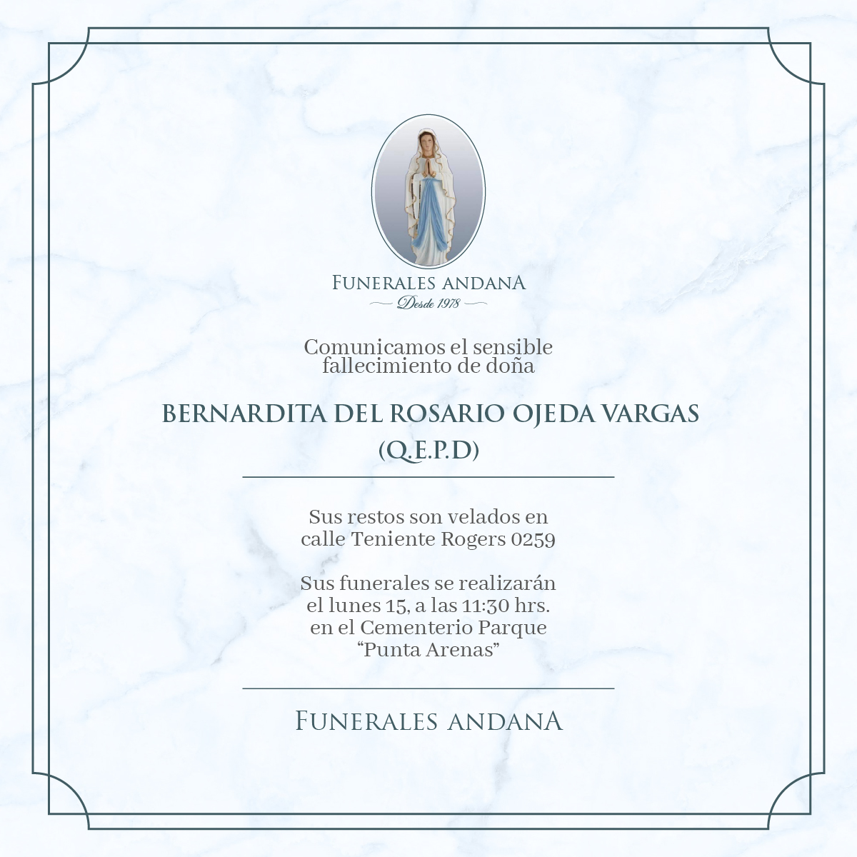Bernardita del Rosario Ojeda Vargas