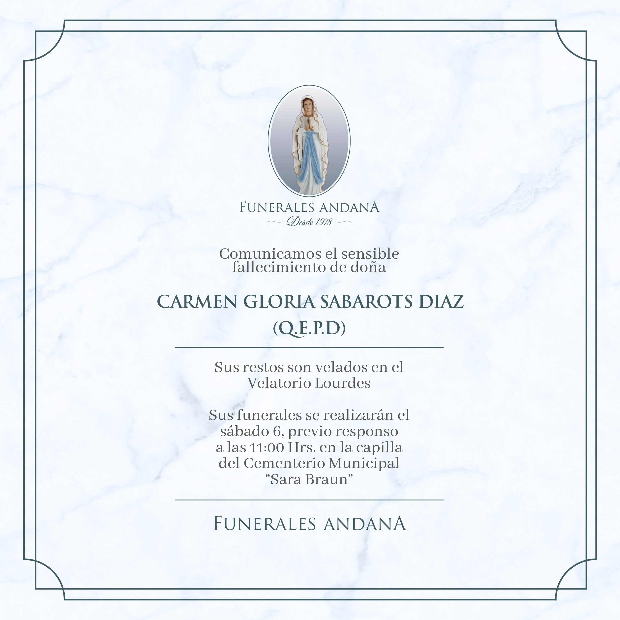 Carmen Gloria Sabarots Diaz