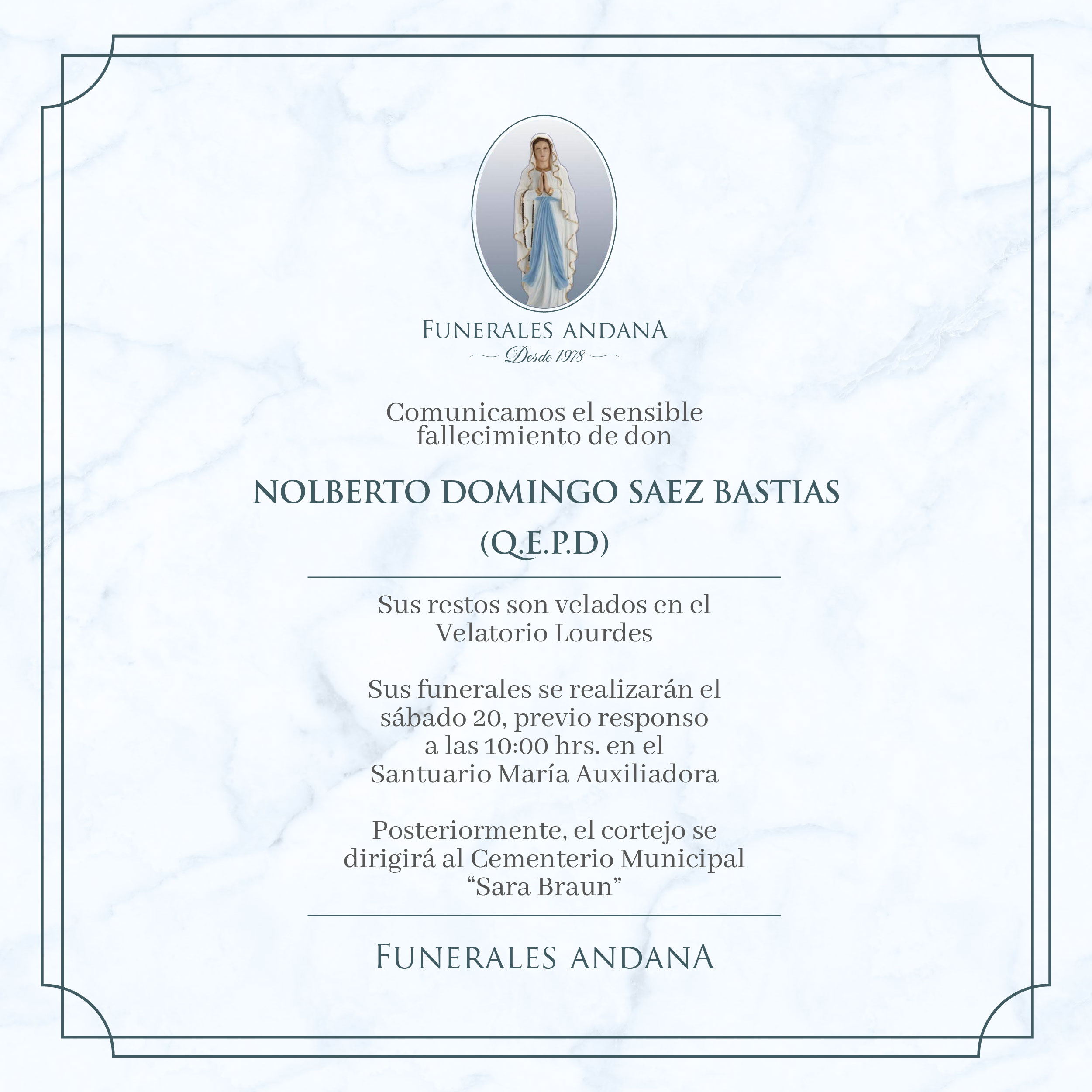 Nolberto Domingo Saez Bastias