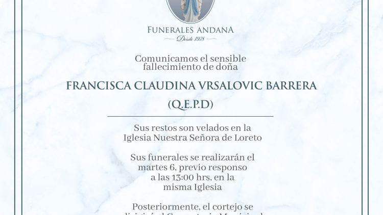 Francisca Claudina Vrsalovic Barrera