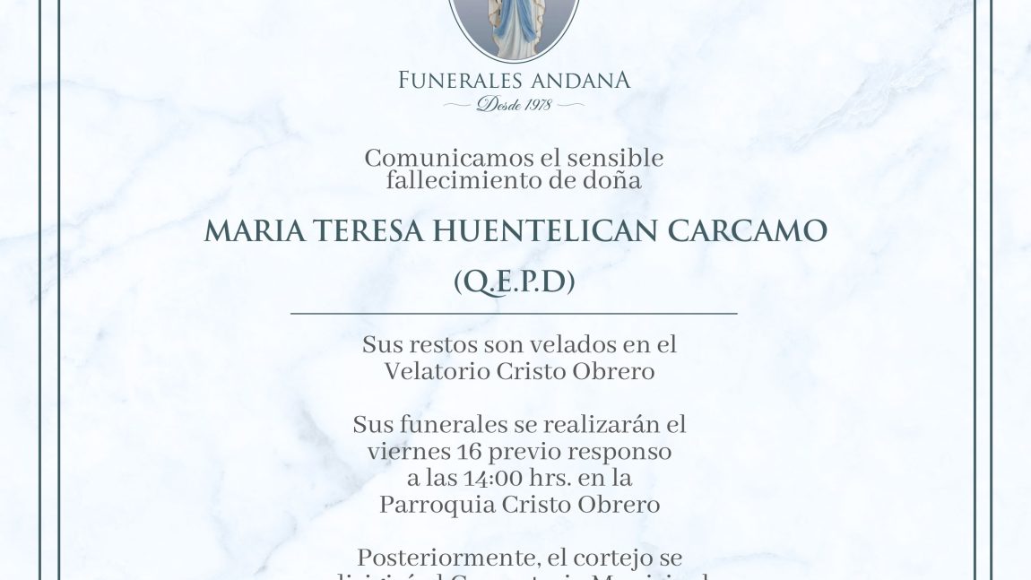 Maria Teresa Huentelican Carcamo