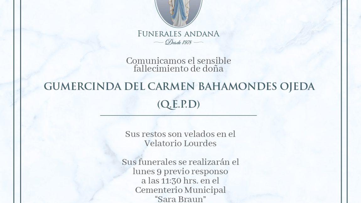Gumercinda el Carmen Bahamondes Ojeda