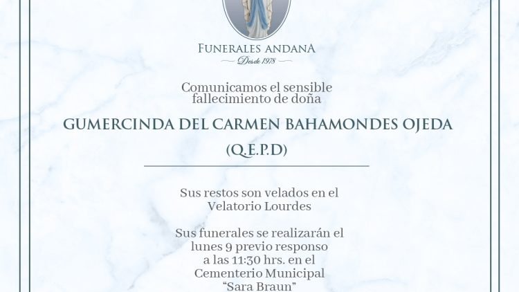 Gumercinda el Carmen Bahamondes Ojeda