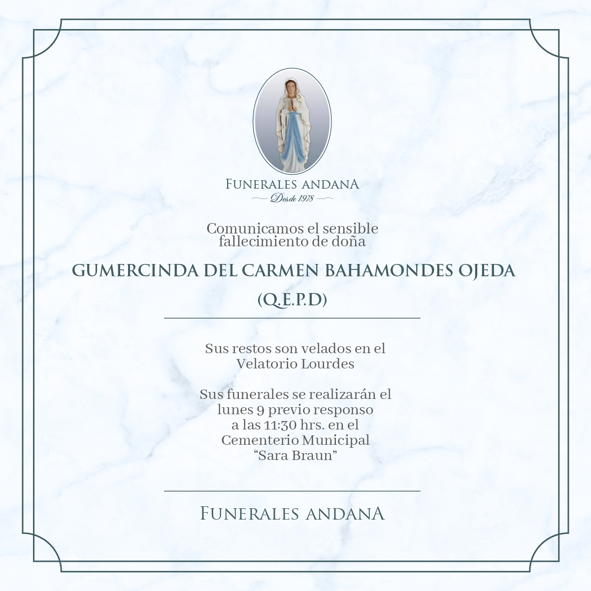 Gumercinda el Carmen Bahamondes Ojeda