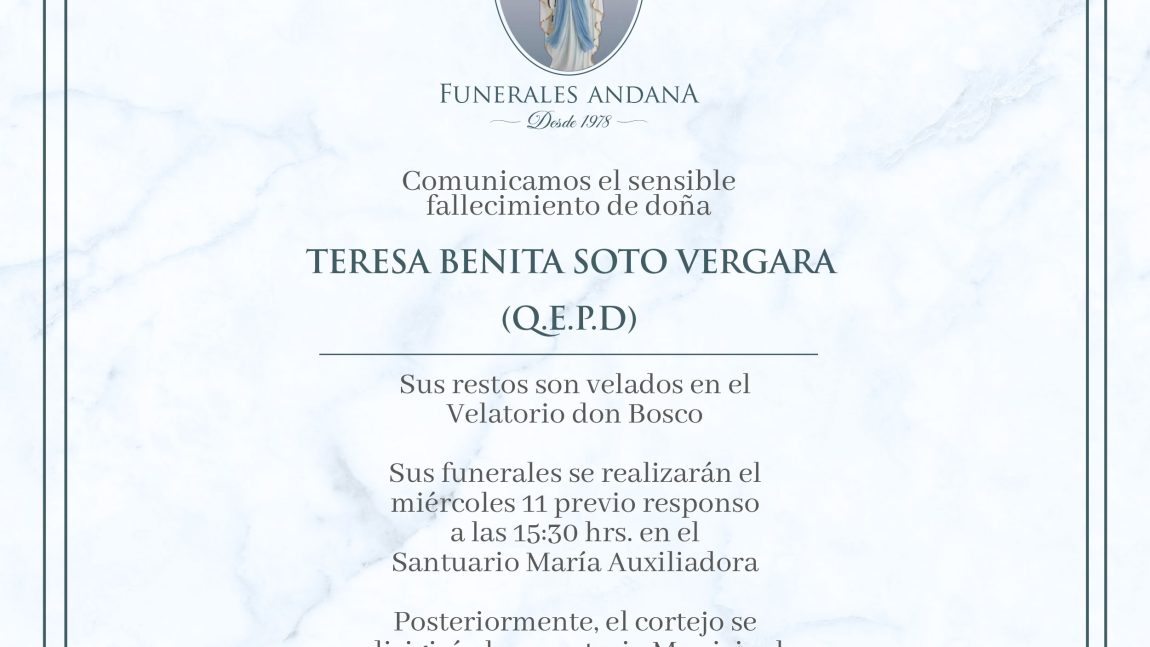 Teresa Benita Soto Vergara