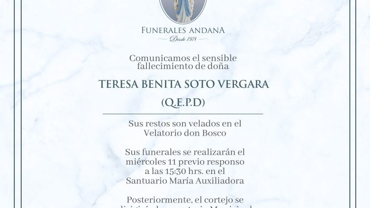 Teresa Benita Soto Vergara