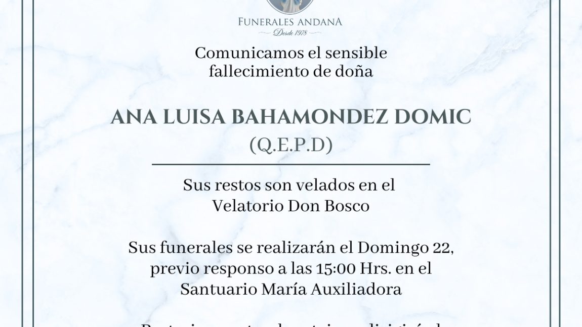 Ana Luisa Bahamondez Domic