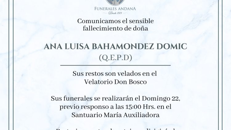 Ana Luisa Bahamondez Domic