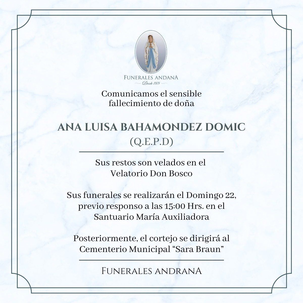 Ana Luisa Bahamondez Domic