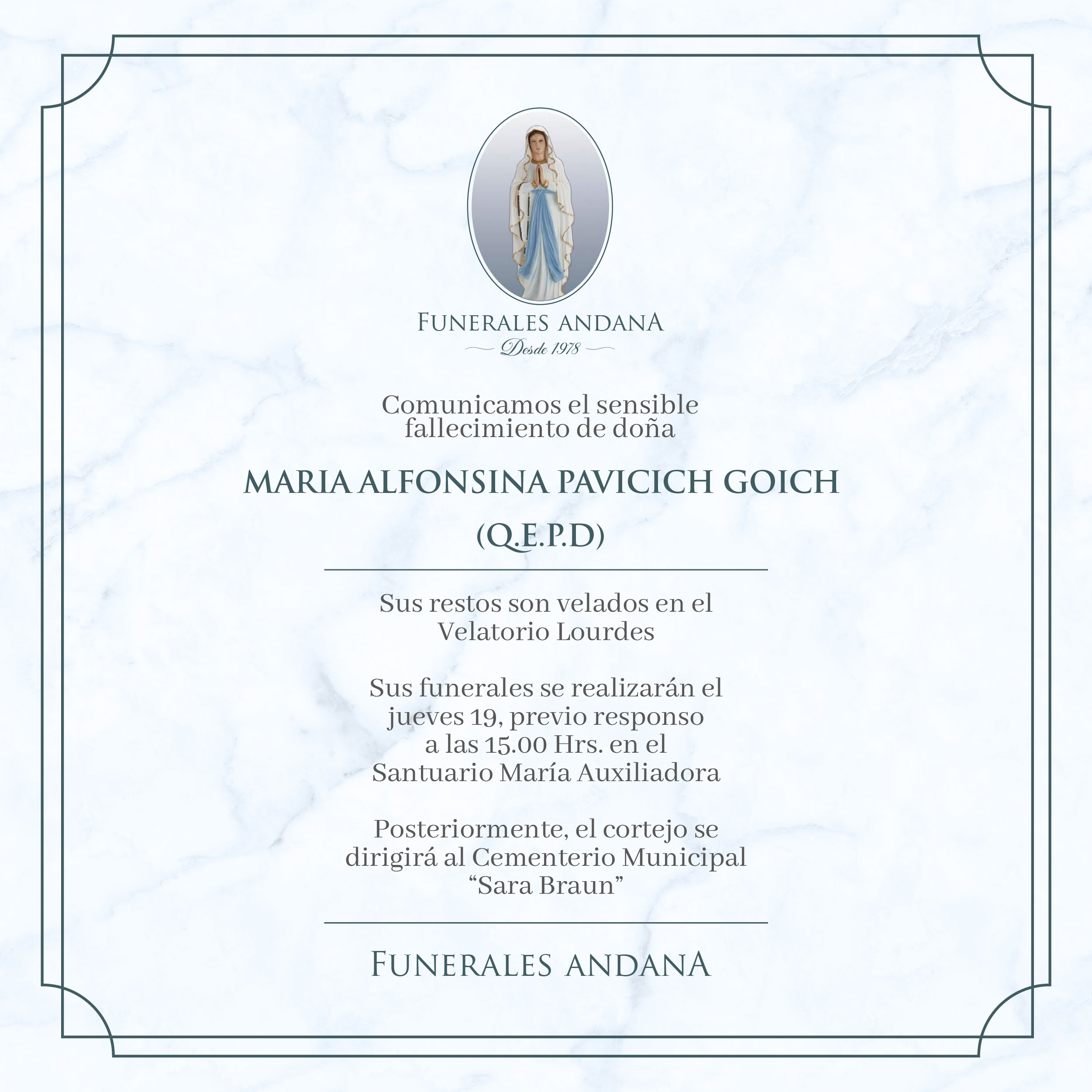 Maria Alfonsina Pavicich Goich